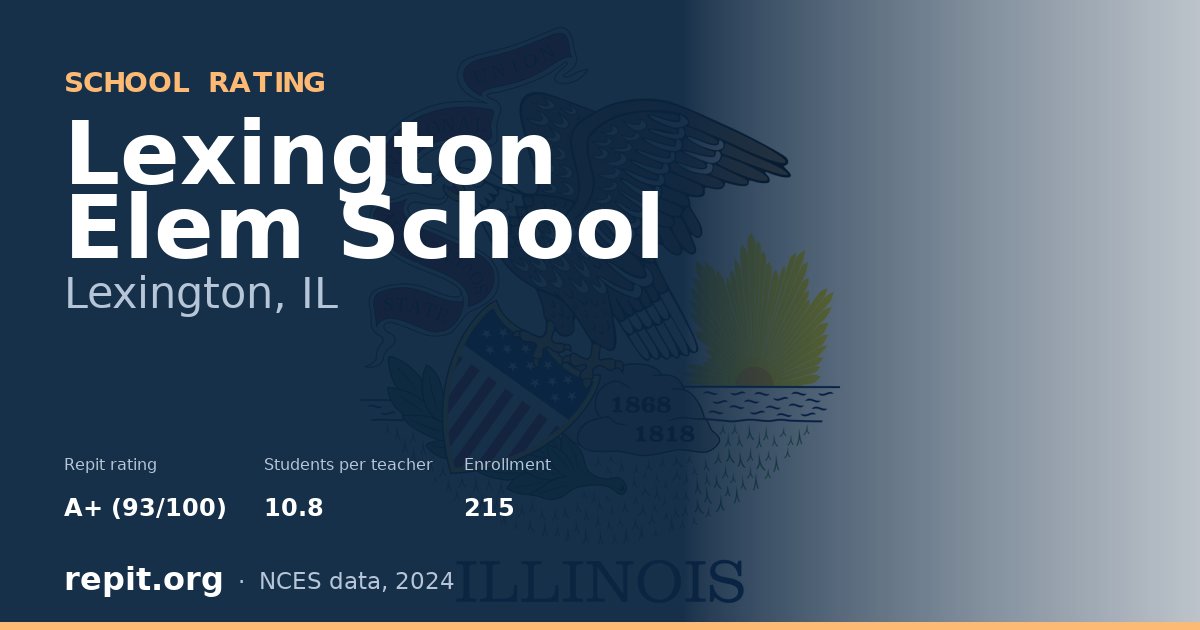 Lexington Elem School, Lexington, IL — Repit school rating A+ (93/100)