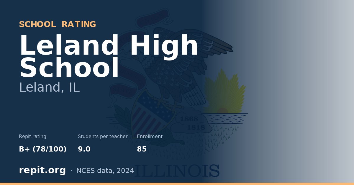 Leland High School, Leland, IL — Repit school rating B+ (78/100)
