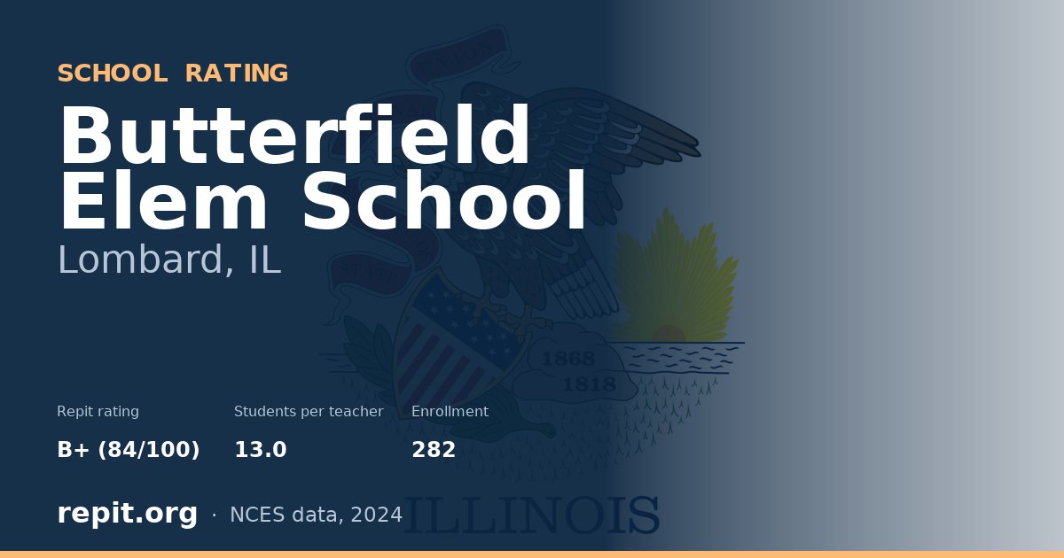 Butterfield Elem School, Lombard, IL — Repit school rating B+ (84/100)