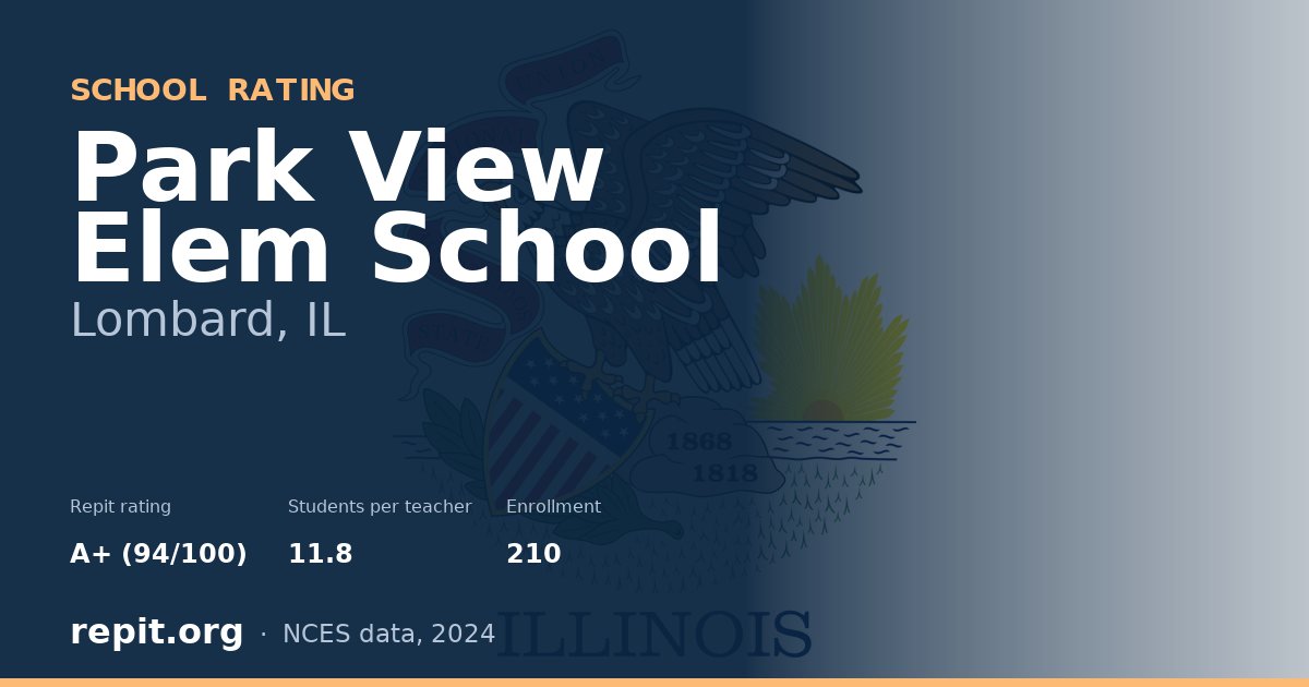 Park View Elem School, Lombard, IL — Repit school rating A+ (94/100)