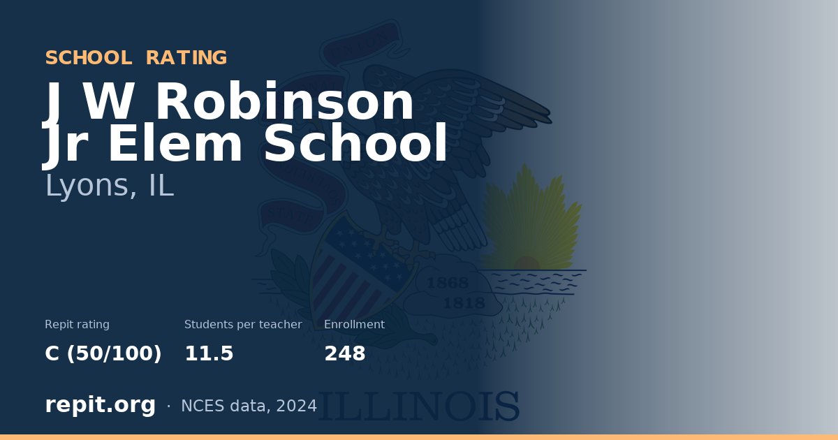 J W Robinson Jr Elem School, Lyons, IL — Repit school rating C (50/100)