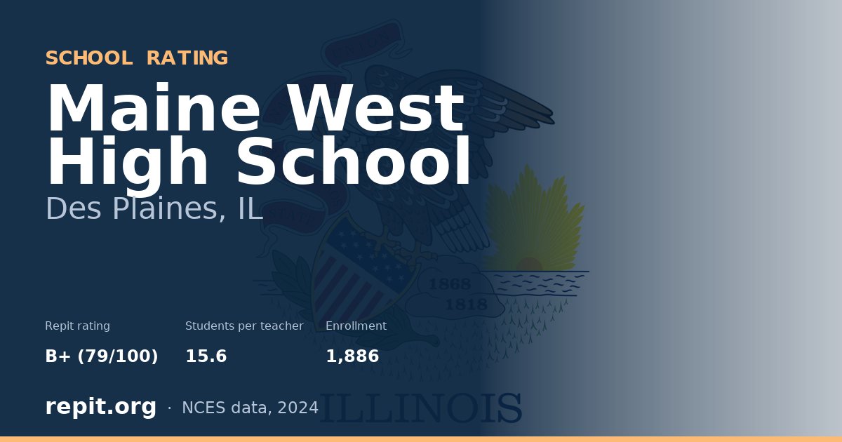 Maine West High School, Des Plaines, IL — Repit school rating B+ (79/100)