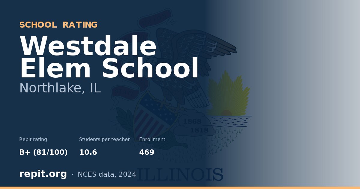 Westdale Elem School, Northlake, IL — Repit school rating B+ (81/100)
