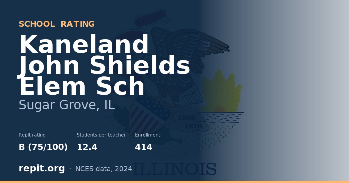 Kaneland John Shields Elem Sch, Sugar Grove, IL — Repit school rating B (75/100)
