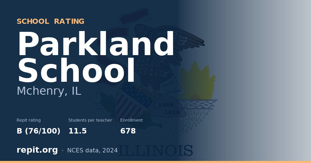 Parkland School, Mchenry, IL — Repit school rating B (76/100)