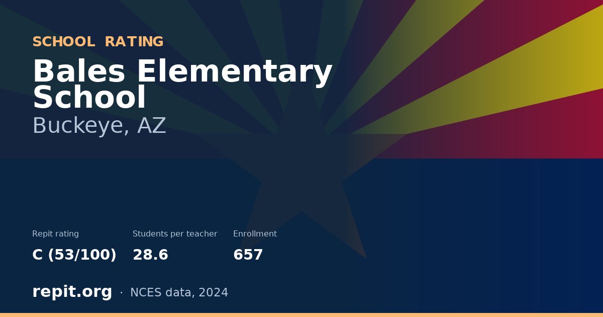 Bales Elementary School, Buckeye, AZ — Repit school rating C (53/100)