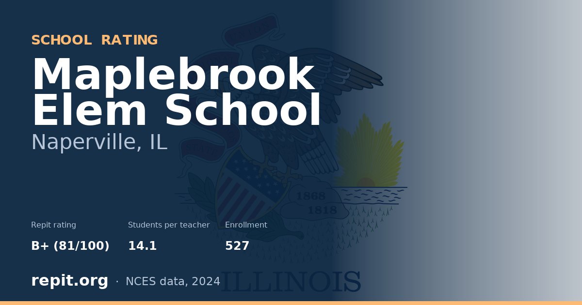 Maplebrook Elem School, Naperville, IL — Repit school rating B+ (81/100)