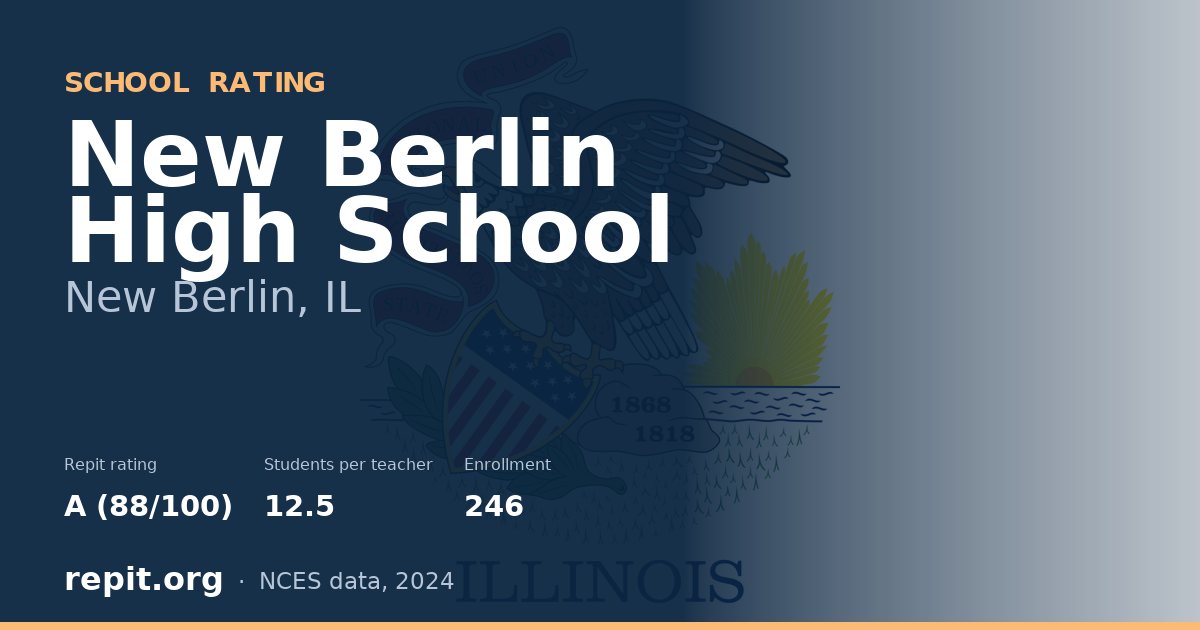 New Berlin High School, New Berlin, IL — Repit school rating A (88/100)