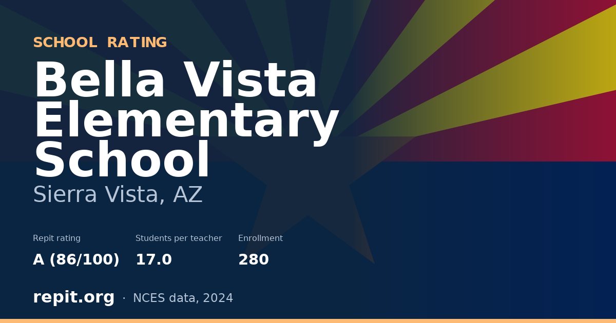 Bella Vista Elementary School, Sierra Vista, AZ — Repit school rating A (86/100)