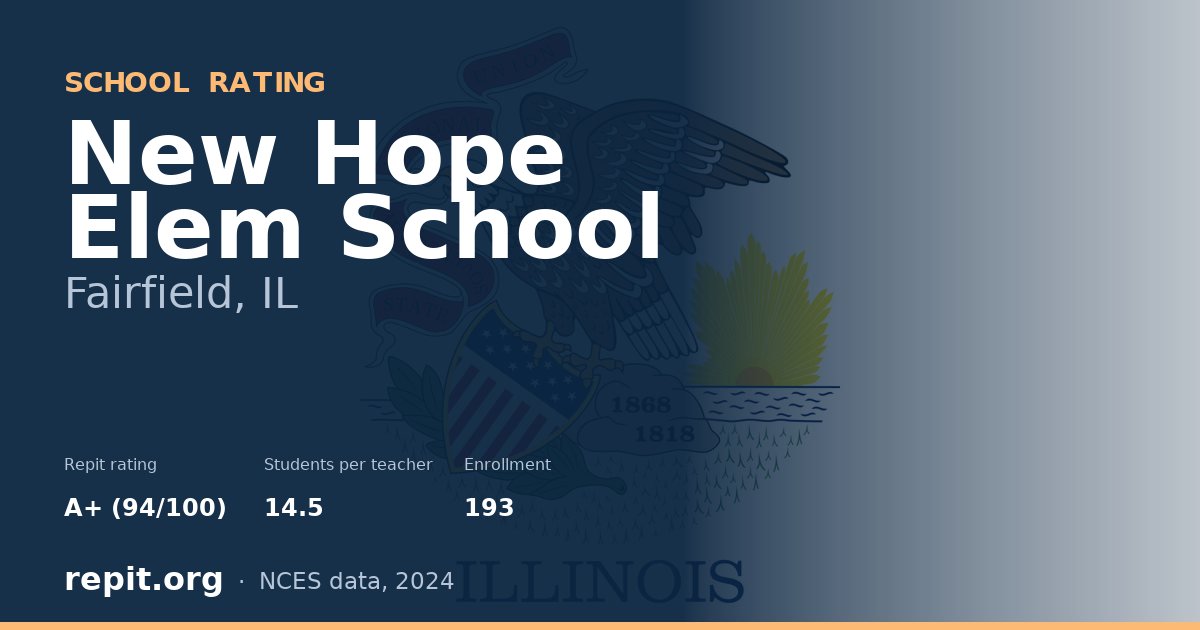 New Hope Elem School, Fairfield, IL — Repit school rating A+ (94/100)