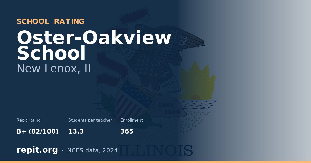 Oster-Oakview  School, New Lenox, IL — Repit school rating B+ (82/100)