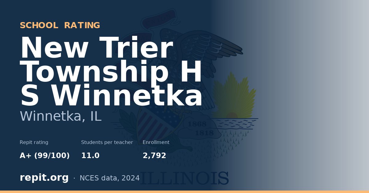 New Trier Township H S Winnetka, Winnetka, IL — Repit school rating A+ (99/100)