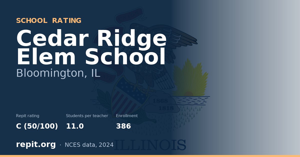 Cedar Ridge Elem School, Bloomington, IL — Repit school rating C (50/100)