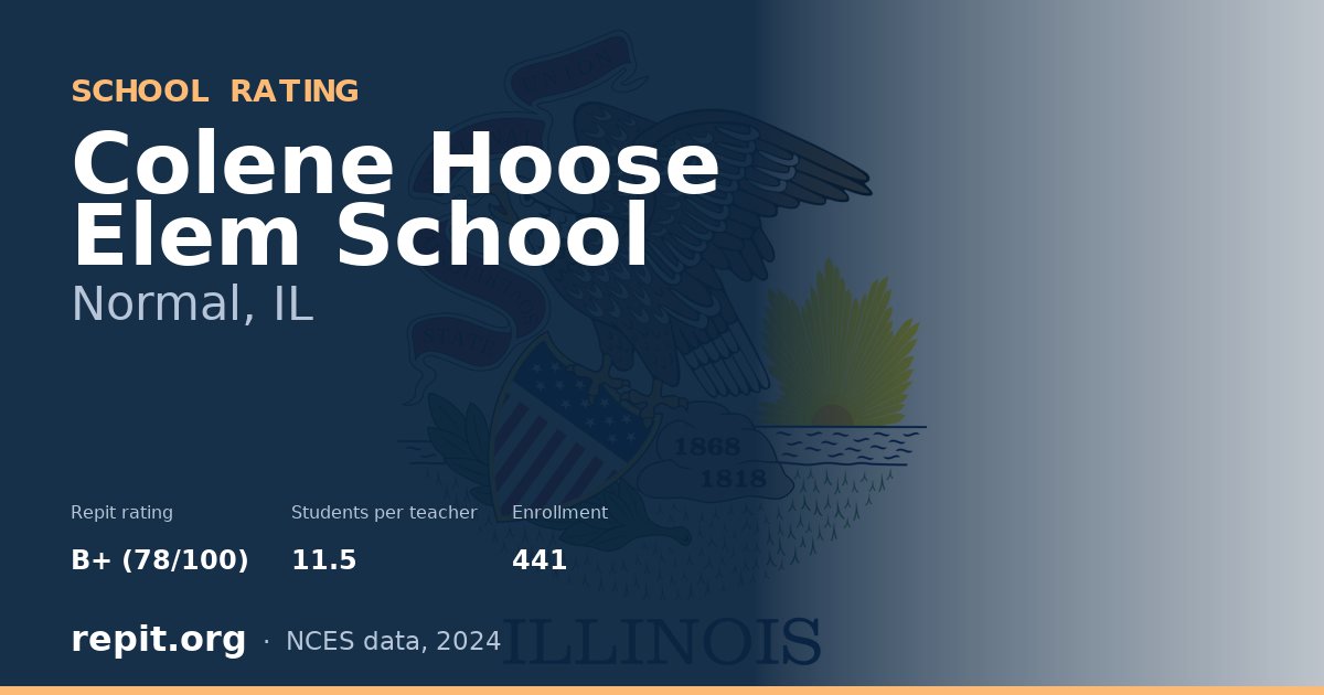 Colene Hoose Elem School, Normal, IL — Repit school rating B+ (78/100)