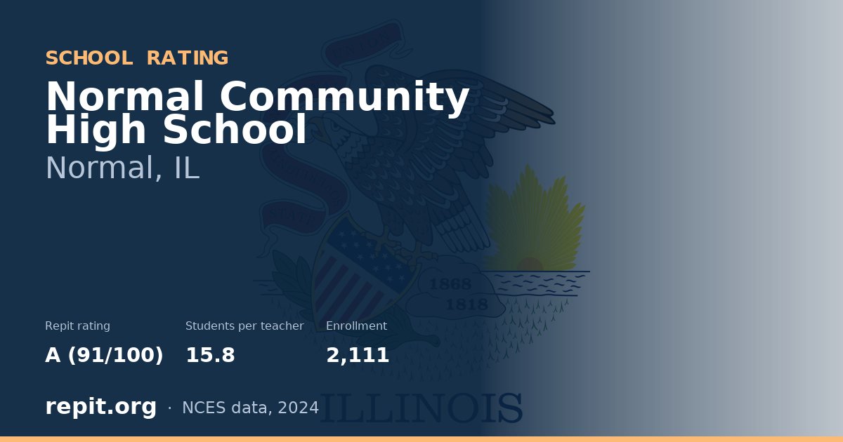 Normal Community High School, Normal, IL — Repit school rating A (91/100)