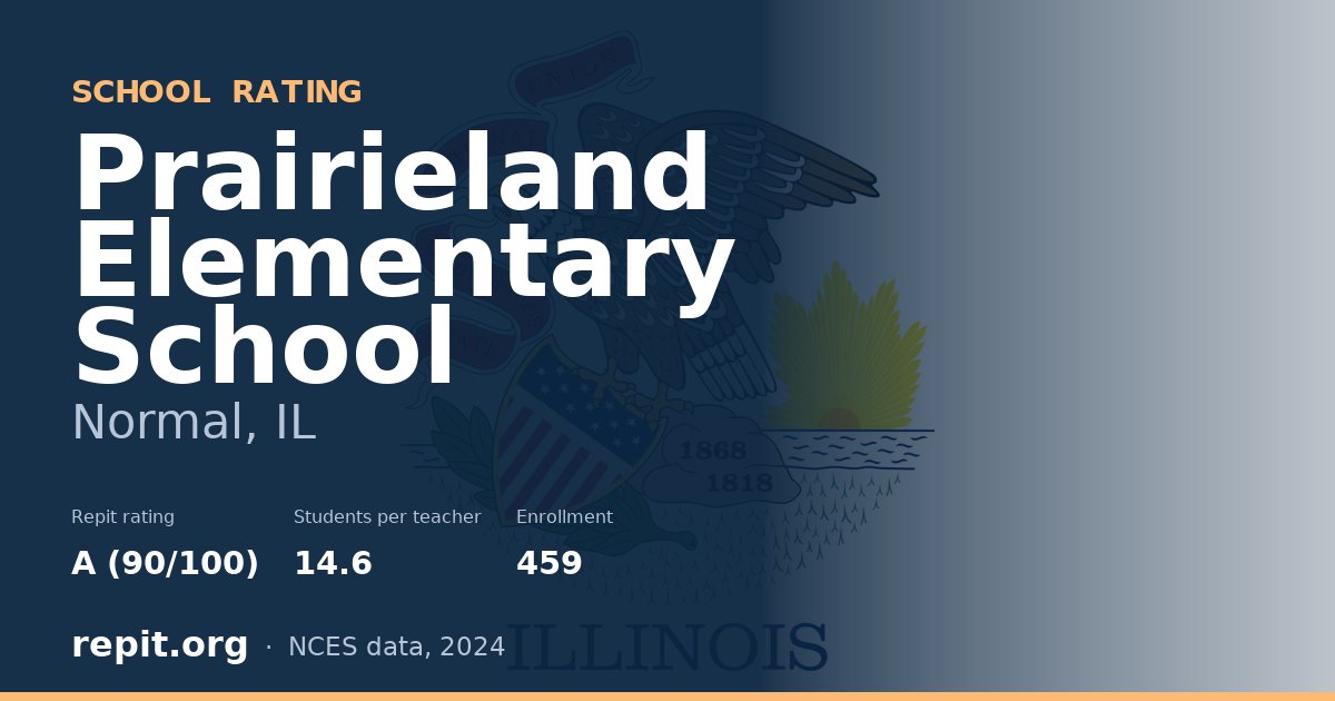 Prairieland Elementary School, Normal, IL — Repit school rating A (90/100)