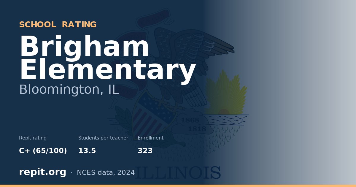 Brigham Elementary, Bloomington, IL — Repit school rating C+ (65/100)