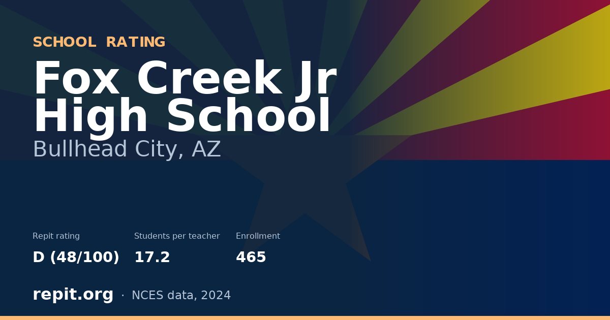 Fox Creek Jr High School, Bullhead City, AZ — Repit school rating D (48/100)