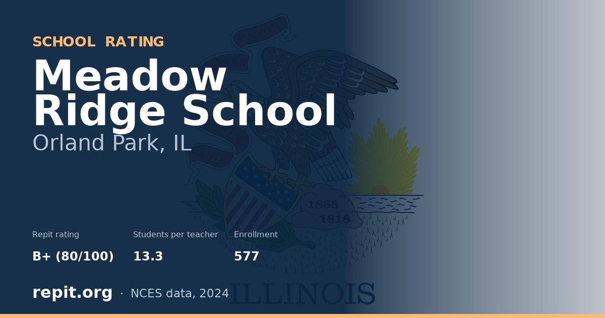 Meadow Ridge School, Orland Park, IL — Repit school rating B+ (80/100)