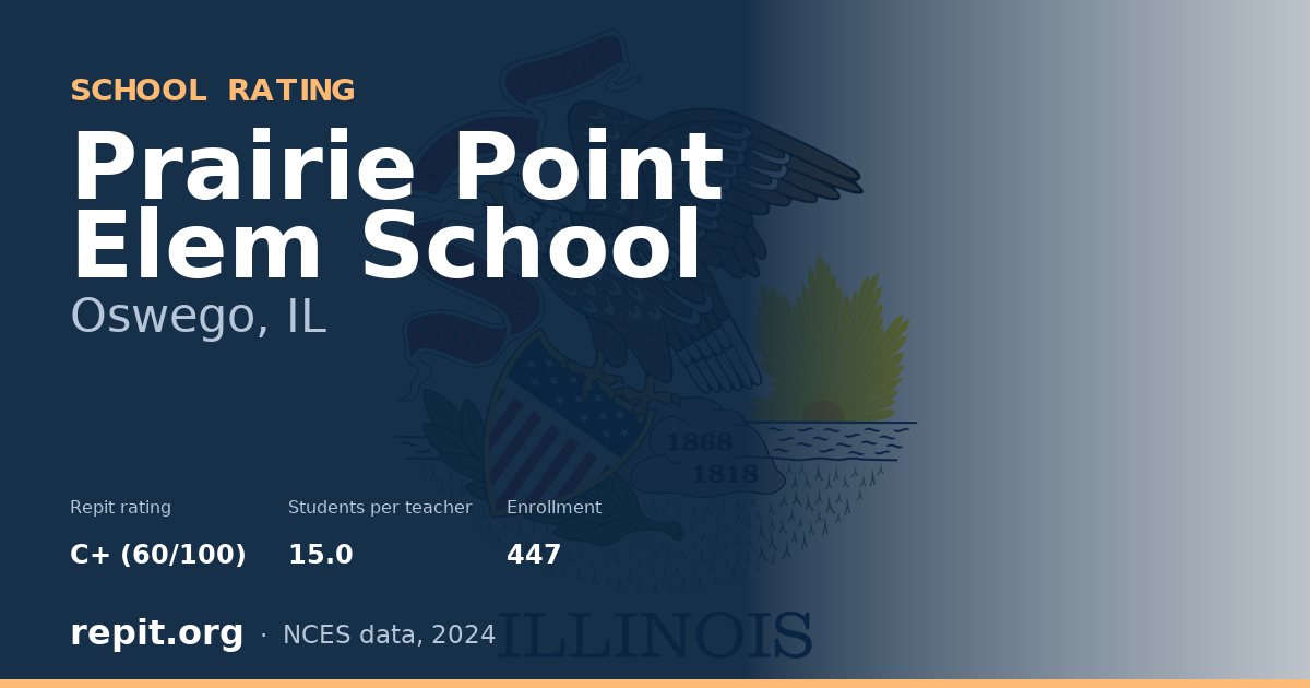 Prairie Point Elem School, Oswego, IL — Repit school rating C+ (60/100)