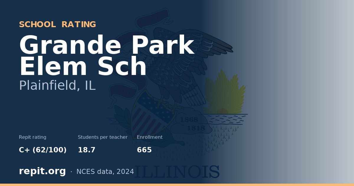Grande Park Elem Sch, Plainfield, IL — Repit school rating C+ (62/100)