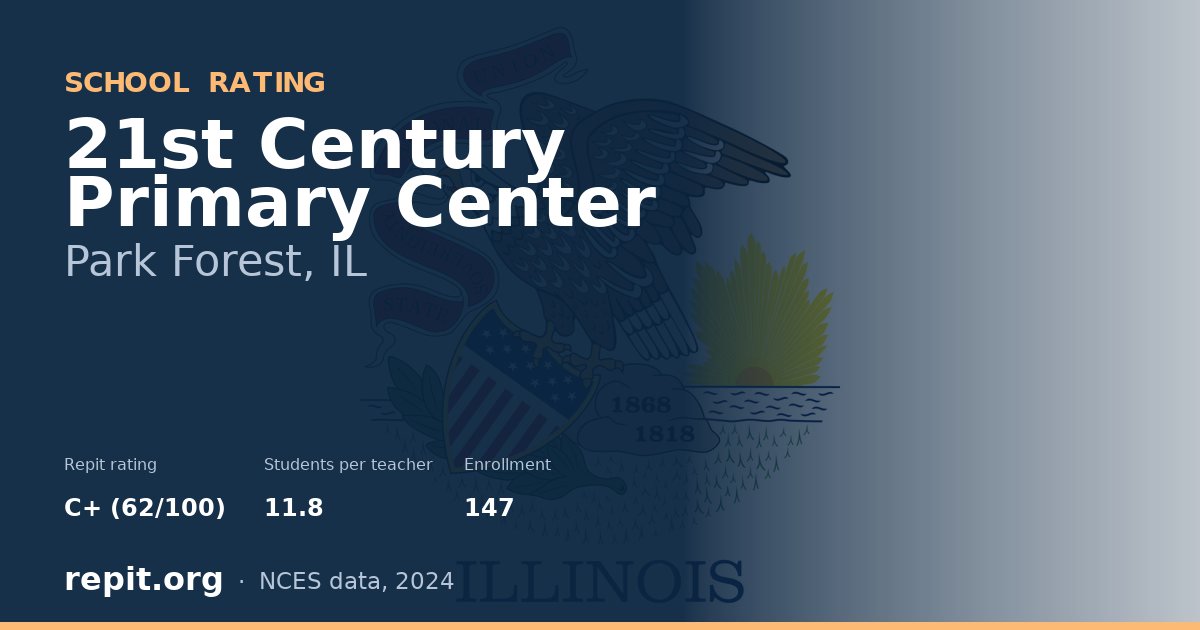 21st Century Primary Center, Park Forest, IL — Repit school rating C+ (62/100)
