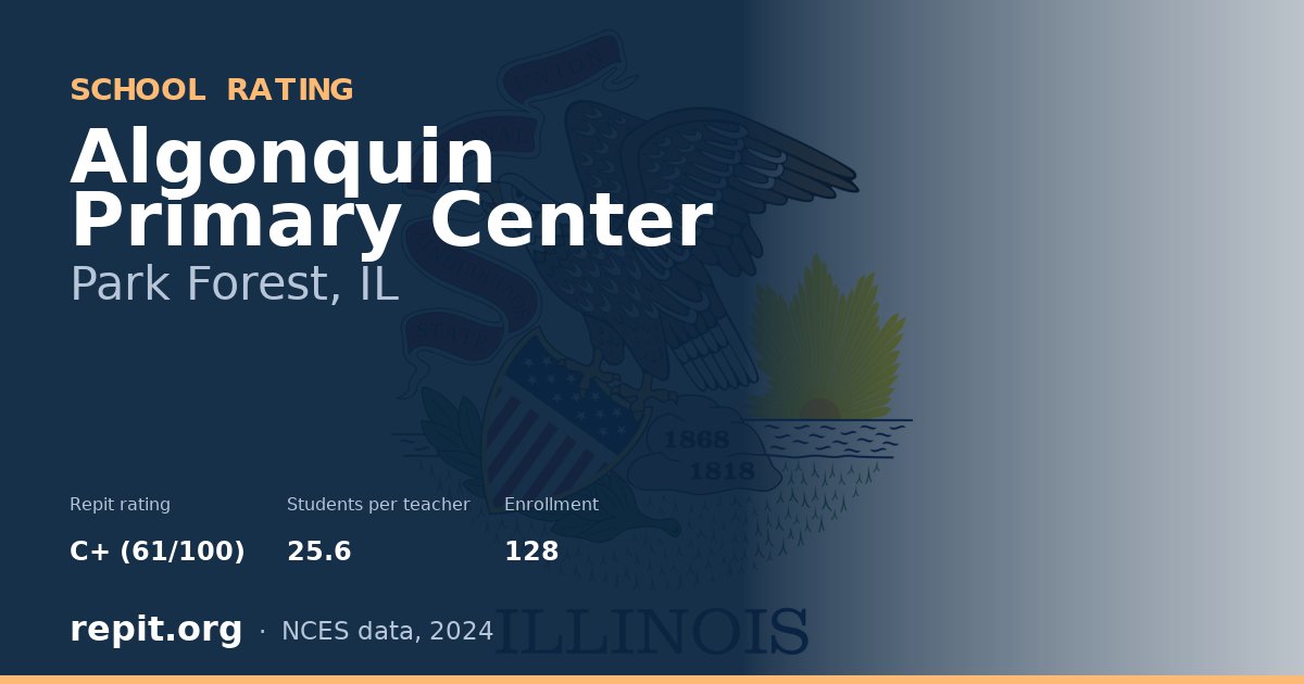 Algonquin Primary Center, Park Forest, IL — Repit school rating C+ (61/100)