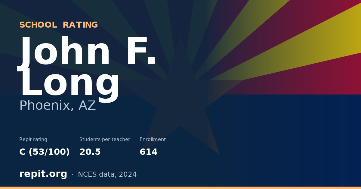 John F. Long, Phoenix, AZ — Repit school rating C (53/100)