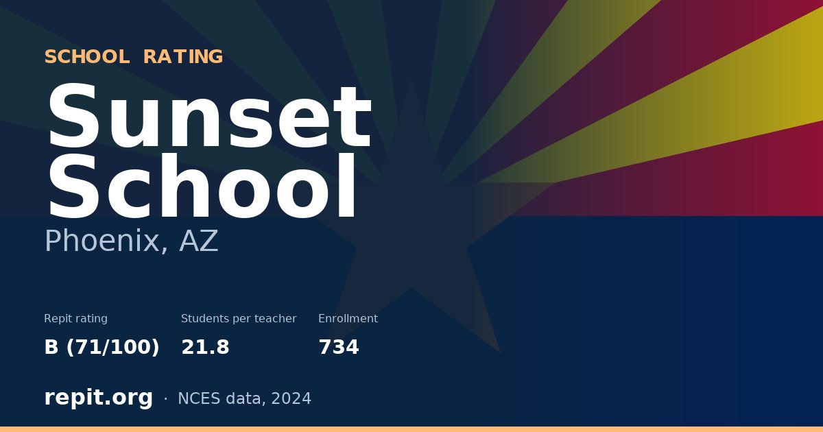 Sunset School, Phoenix, AZ — Repit school rating B (71/100)