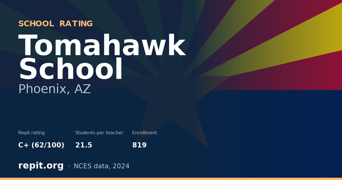 Tomahawk School, Phoenix, AZ — Repit school rating C+ (62/100)