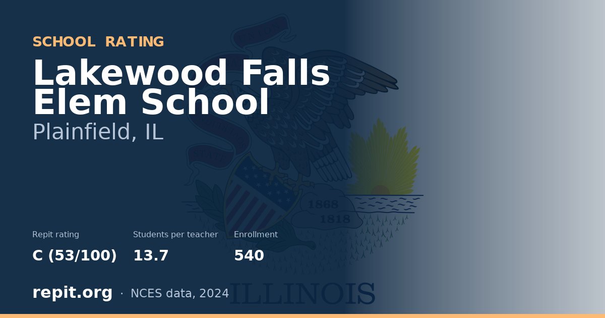Lakewood Falls Elem School, Plainfield, IL — Repit school rating C (53/100)