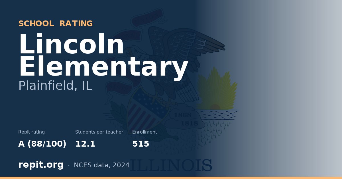 Lincoln Elementary, Plainfield, IL — Repit school rating A (88/100)
