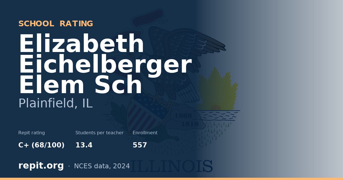 Elizabeth Eichelberger Elem Sch, Plainfield, IL — Repit school rating C+ (68/100)