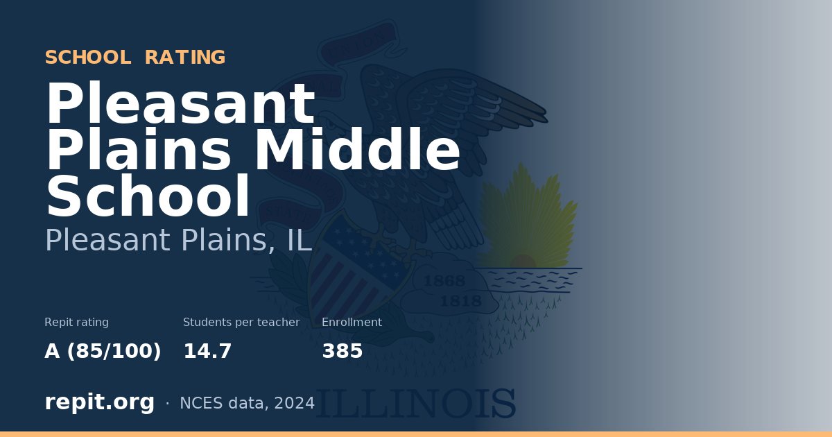 Pleasant Plains Middle School, Pleasant Plains, IL — Repit school rating A (85/100)