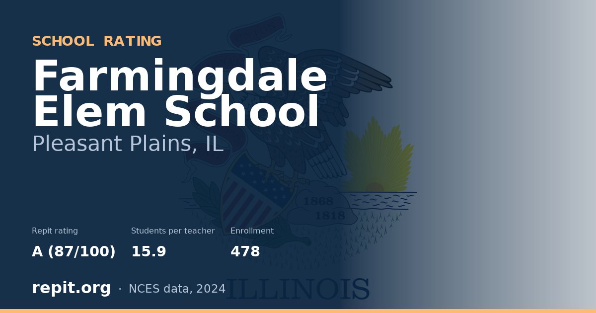 Farmingdale Elem School, Pleasant Plains, IL — Repit school rating A (87/100)