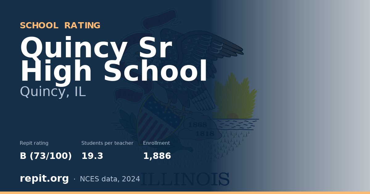 Quincy Sr High School, Quincy, IL — Repit school rating B (73/100)