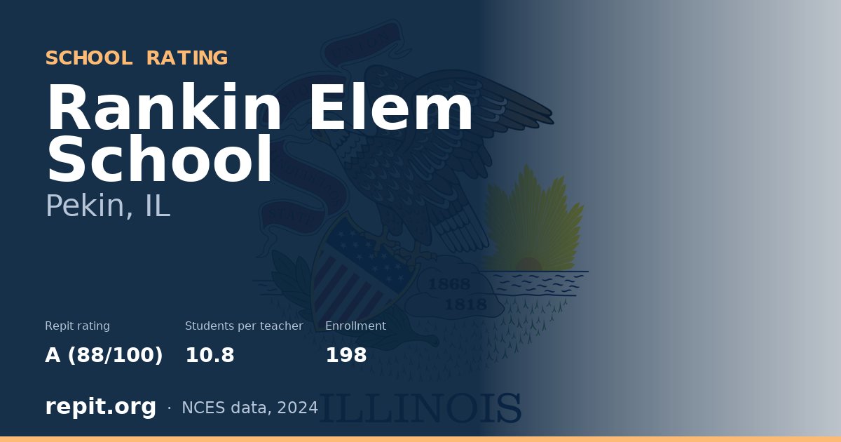 Rankin Elem School, Pekin, IL — Repit school rating A (88/100)