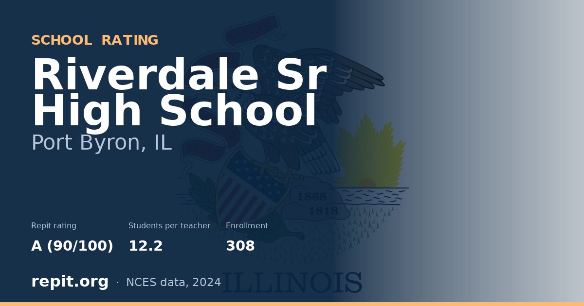 Riverdale Sr High School, Port Byron, IL — Repit school rating A (90/100)