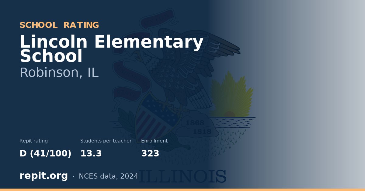 Lincoln Elementary School, Robinson, IL — Repit school rating D (41/100)