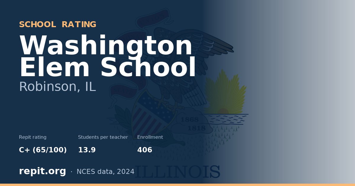 Washington Elem School, Robinson, IL — Repit school rating C+ (65/100)