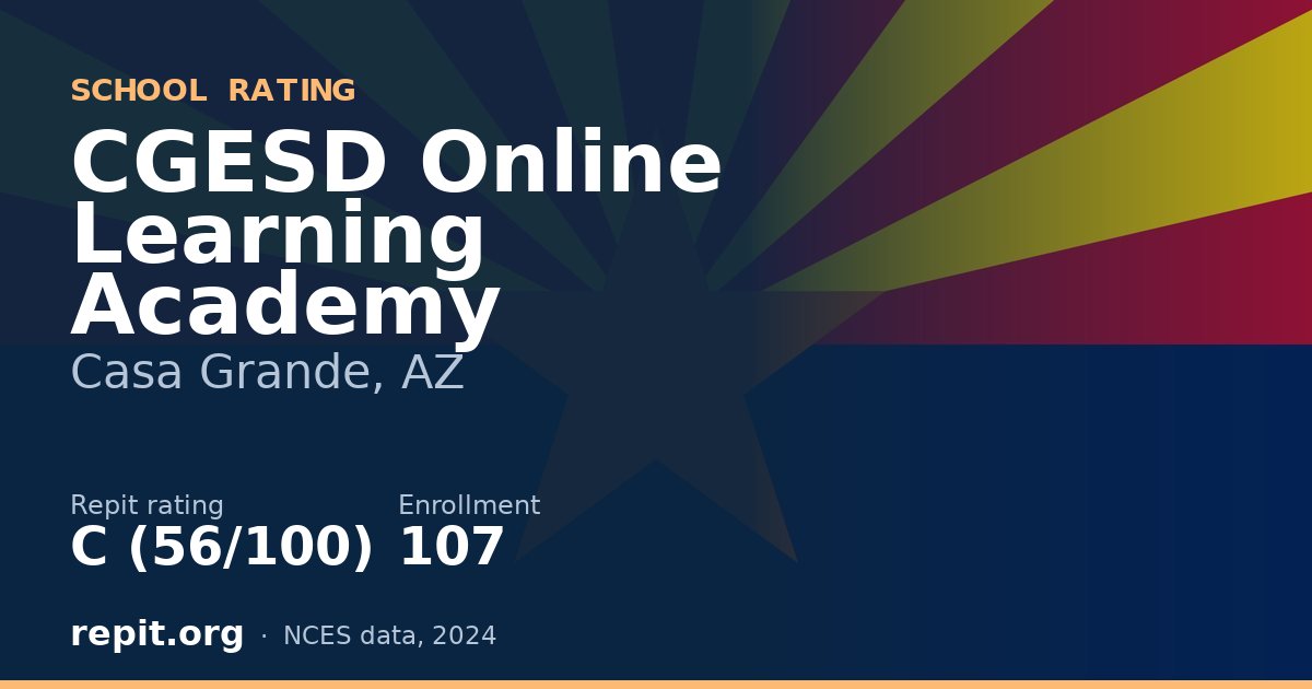 CGESD Online Learning Academy, Casa Grande, AZ — Repit school rating C (56/100)