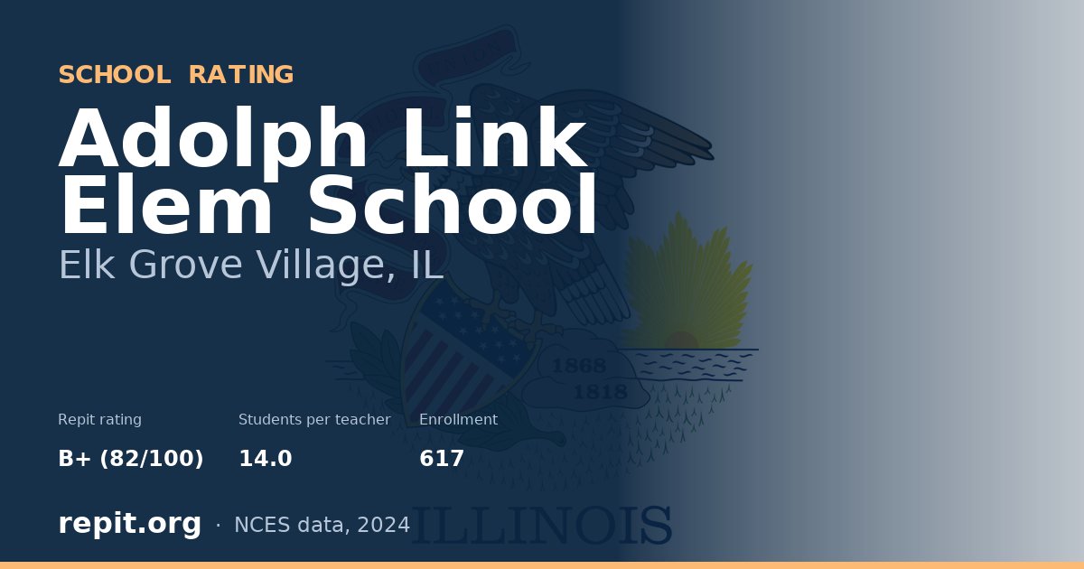 Adolph Link Elem School, Elk Grove Village, IL — Repit school rating B+ (82/100)