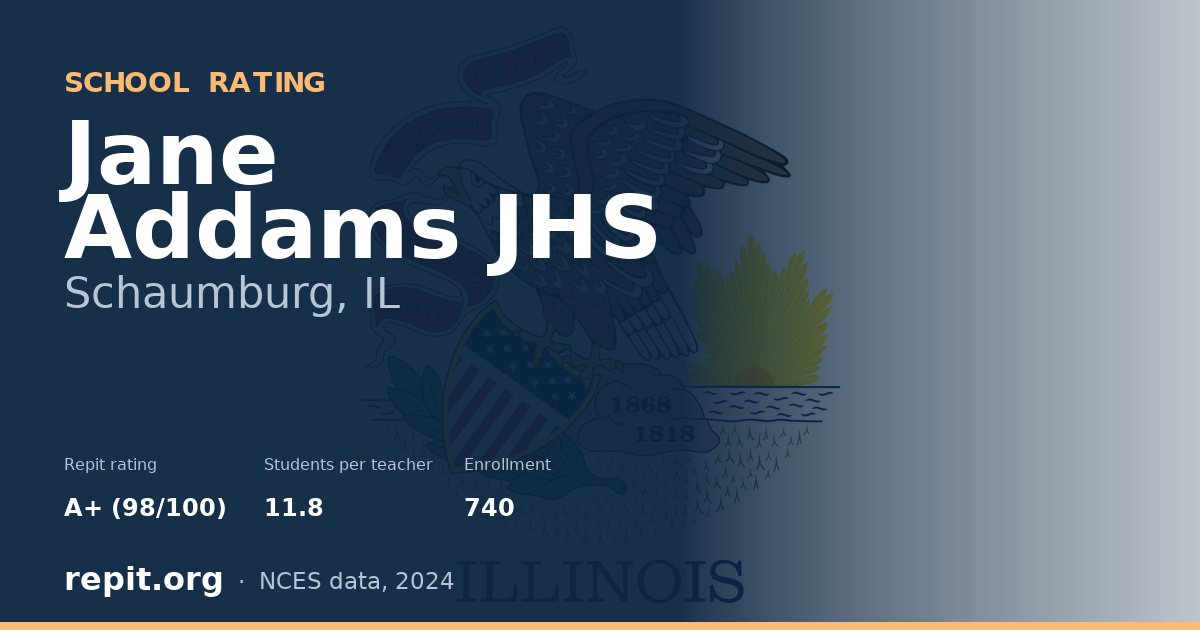 Jane Addams JHS, Schaumburg, IL — Repit school rating A+ (98/100)