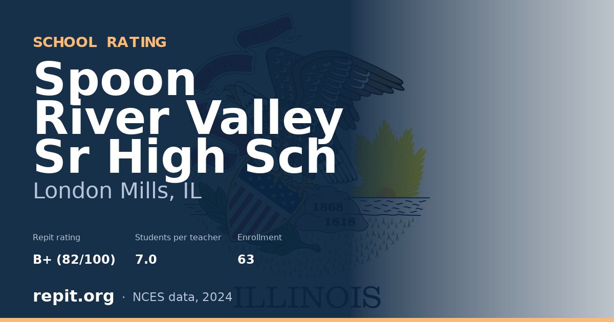 Spoon River Valley Sr High Sch, London Mills, IL — Repit school rating B+ (82/100)