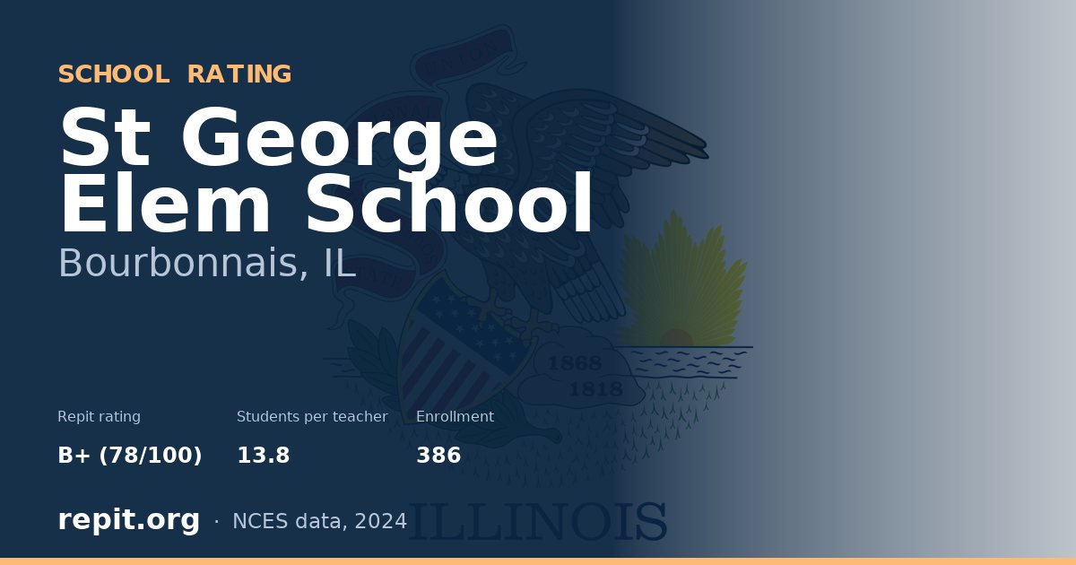 St George Elem School, Bourbonnais, IL — Repit school rating B+ (78/100)