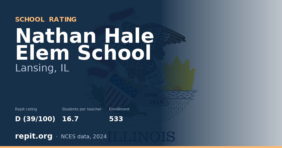 Nathan Hale Elem School, Lansing, IL — Repit school rating D (39/100)