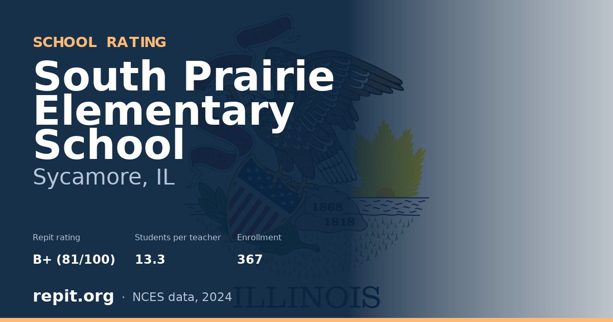 South Prairie Elementary School, Sycamore, IL — Repit school rating B+ (81/100)