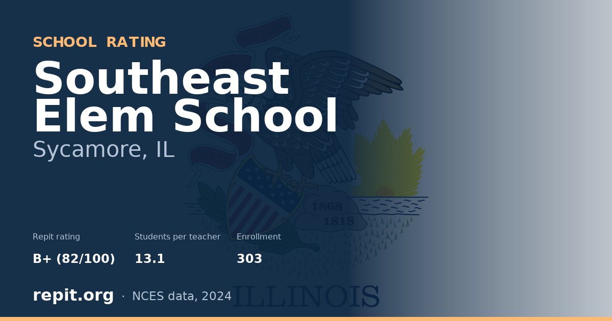 Southeast Elem School, Sycamore, IL — Repit school rating B+ (82/100)