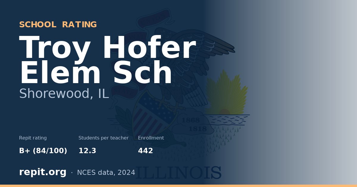 Troy Hofer Elem Sch, Shorewood, IL — Repit school rating B+ (84/100)