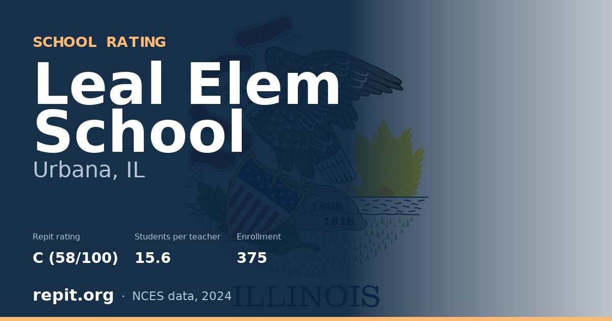Leal Elem School, Urbana, IL — Repit school rating C (58/100)